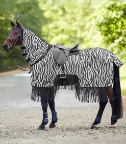 Waldhausen Fliegen-Ausreitdecke  Zebra mit Fransen schwarz/weiß Online