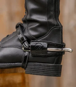 Waldhausen Lackleder Sporenschutz, Paar schwarz lack